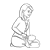 Mom Sitting Line PNG