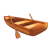 Wooden Rowboat Color PNG