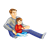 Dad and Son Color PNG