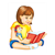 Girl Reading with Doll Color PDF