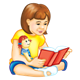 Girl Reading with Doll 