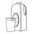 Jug and Glass of Milk Line PNG
