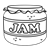 Jar of Red Jam Line PNG