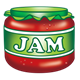 Jar of Red Jam with green label