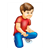 Boy Kneeling Down Color PDF