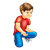 Boy Kneeling Down Color PNG