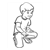 Boy Kneeling Down Line PDF