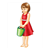 Girl Standing with Pail Color PDF
