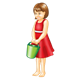 Girl Standing with Pail 