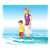 Mom and Son Jumping Waves Color PNG