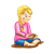 Girl Making Mud Pies Color PNG