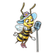Singing Bee girl with microphone