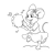 Mouse Playing Tambourine Line PNG