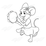 Mouse Playing Tambourine