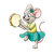 Mouse Playing Tambourine Color PNG