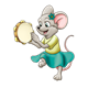 Mouse Playing Tambourine 
