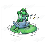 Frog Playing a Harmonica