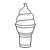 Soft-Serve Chocolate Cone Line PNG