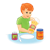 Boy Making Sandwich Color PNG