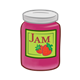 Strawberry Jam Jar with label