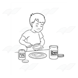 Boy Making Sandwich