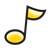 Yellow Eighth Note Color PNG