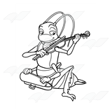 Cricket Playing a Violin