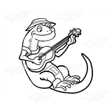 Salamander Playing Guitar