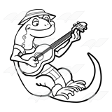 Salamander Playing Guitar