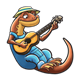 Salamander Playing Guitar 