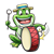 Bullfrog Playing a Drum Color PNG
