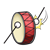 Red Drum with Mallets Color PNG
