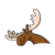 Moose with Antlers Color PNG