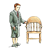 Boy Offering Seat Color PNG