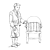 Boy Offering Seat Line PNG
