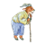 Goat Leaning on Cane Color PNG