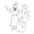 Naaman's Wife and Servant Girl Line PNG