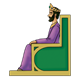 King Xerxes sitting on throne