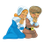 Pilgrim Boy and Girl  Color PNG