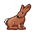 Cautious Brown Rabbit Color PNG