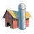 Old Red Barn and Silo Color PNG