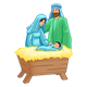 Nativity Scene Mary, Joseph, and Jesus