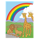 Rainbow of Promise with lions, giraffes, ark, and rainbow