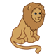 Lion male, sitting