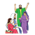 Jesus Raises Little Girl Color PNG
