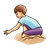 Boy Playing with Sand Color PNG