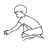 Boy Playing with Sand Line PNG