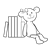 Bear with Books Line PNG
