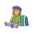 Doll with Books Color PDF