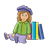 Doll with Books Color PNG